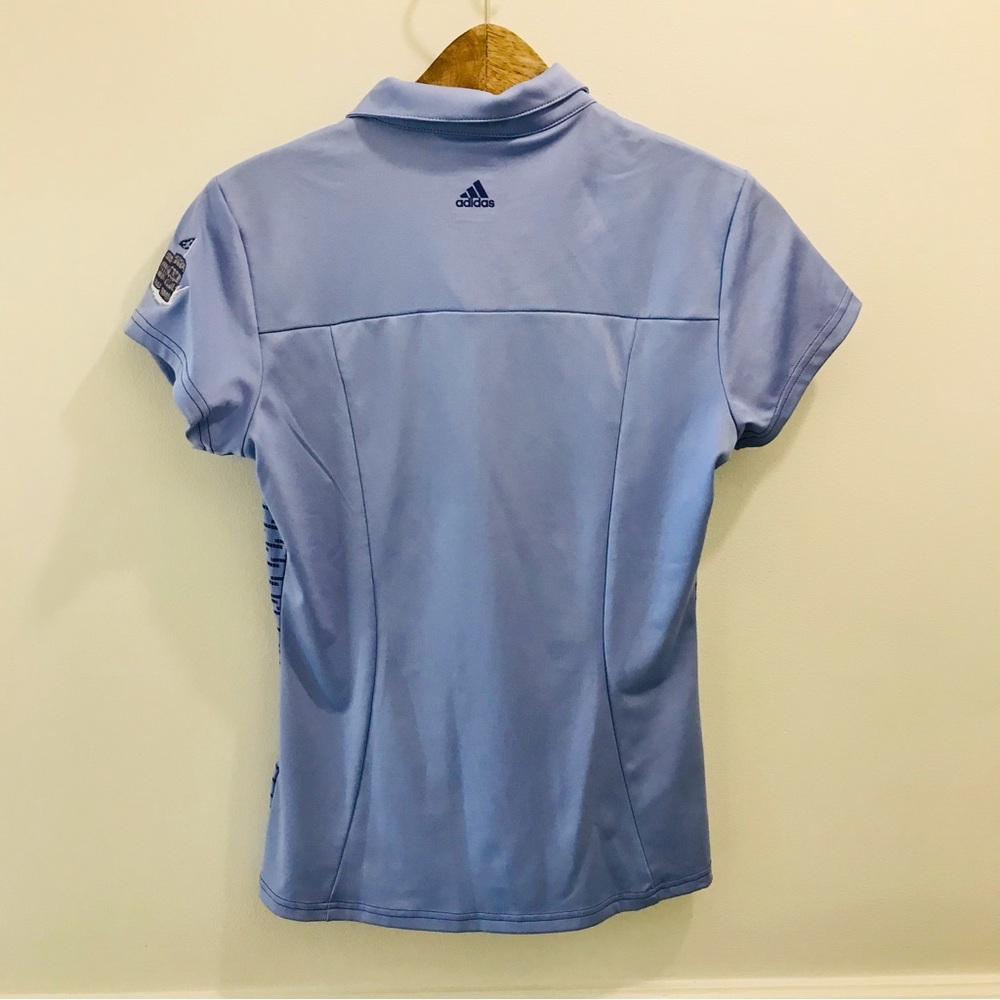 NWT Adidas Climalite 1/4 Zip Golf Tee Small periwinkle blue bonnet pickleball - Picture 2 of 12